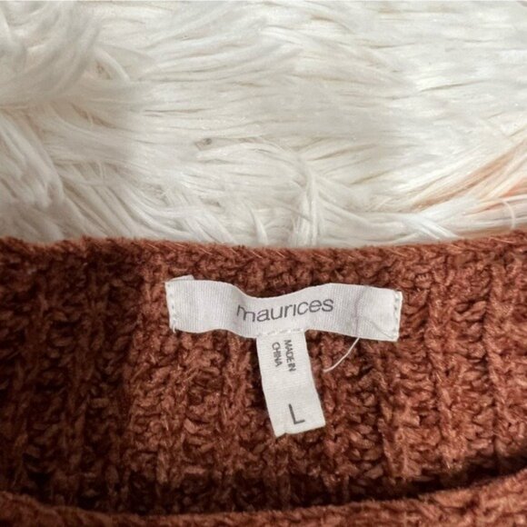 Maurice’s Solid Chenille Pointelle Sleeve Pullover Sweater size L - Picture 8 of 8